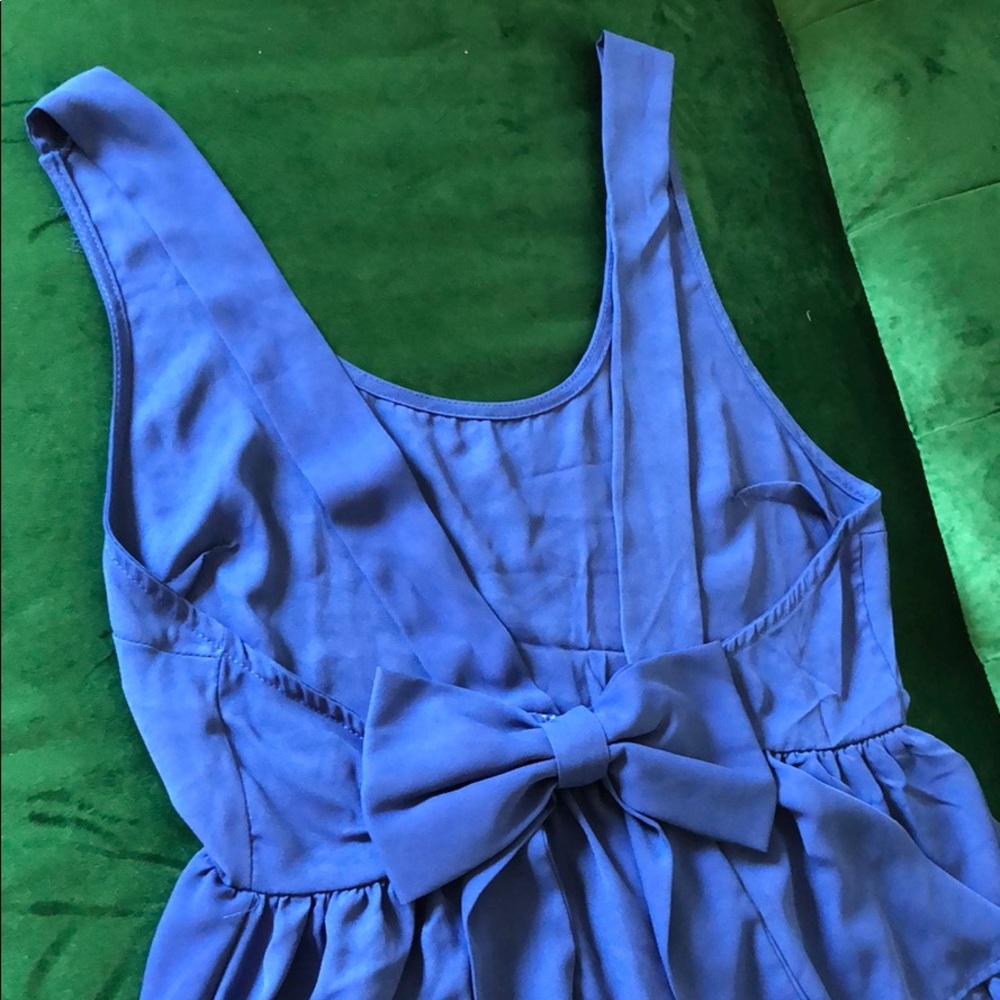 Low Back Cobalt Top with Bow